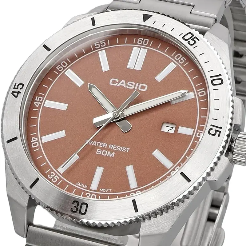 Casio Enticer Stainless Steel Pink Dial Men's Watch | MTP-B155D-5EV